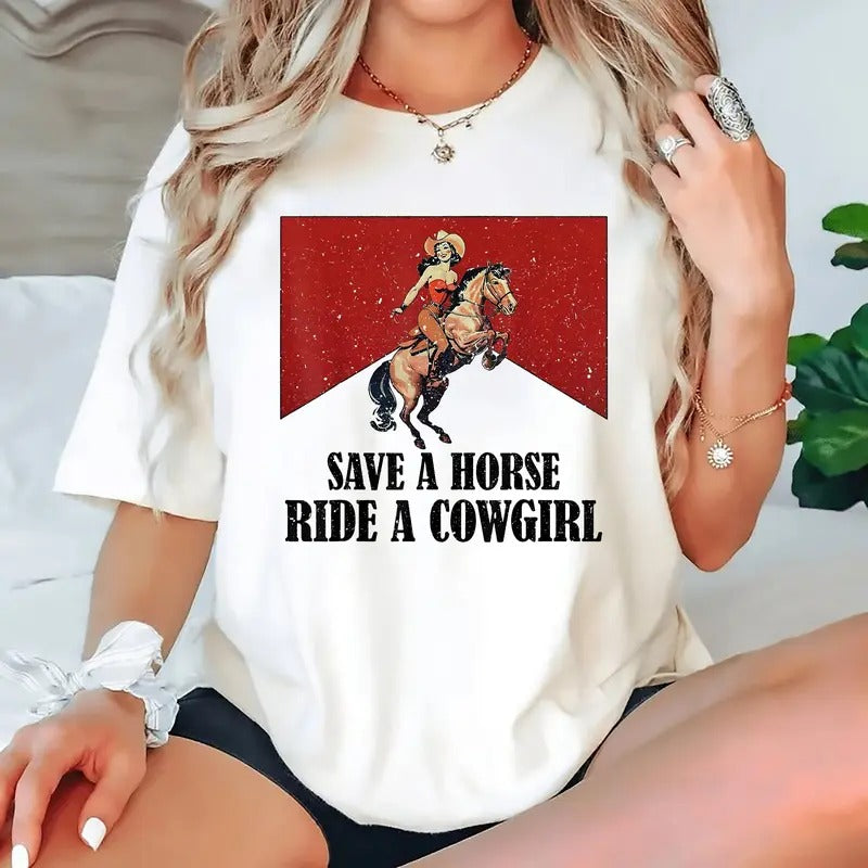 Save A Horse Ride A Cowgirl Shirt Lesbian Shirt Subtle Lesbian Lgbt Pride Month Western Rodeo Tee Ally Shirt Lesbian Cowgirl Gift  T-shirt, sweater and Hoodie