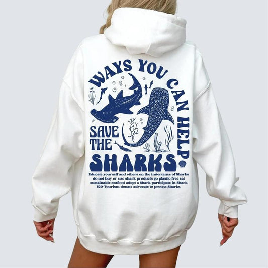 Save The Sharks Hoodie Respect The Locals Shirt Shark Week Tee Ocean Sweatshirt
