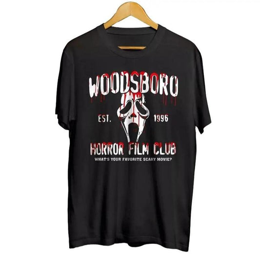 Scream Horror Movie T-shirt, Ghostface Woodsboro Horror Film Club Shirt, Halloween Tee, Y2k 90s Graphic Shirt, Graphic Unisex T-shirt For Men Women