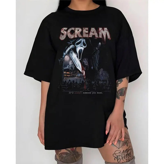 Scream Vintage Halloween Tshirt, Halloween Shirt, Ghostface Shirts, Horror Movie Tee, Halloween Party, Hoodie, Sweatshirt