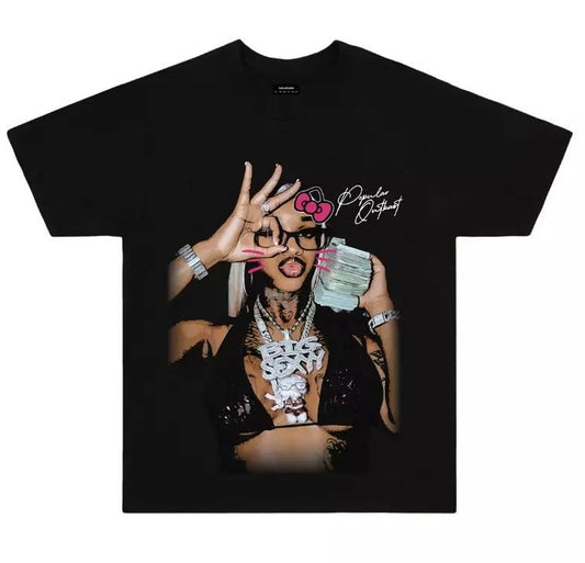 Sexy Red Kitty Tee - Pink Big Face Cute Graphic Shirt