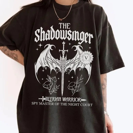 Shadowsinger Night Court T-Shirt, ACOTAR Fan T-Shirt, Sarah J Maas Acotar Merch Azriel Cassian Illyrian Bat Boys Velaris Shirt