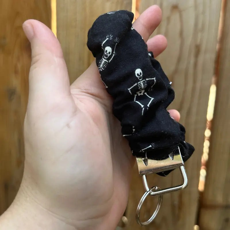 Skeleton Scrunchie Wristlet Keychain