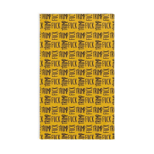Slightly Subtle Farmhouse Text Hand Towel on Yellow, Funny Kitchen Towel, Bathroom Decor, Gift Democrats, Political Humor, Housewarming Gift
