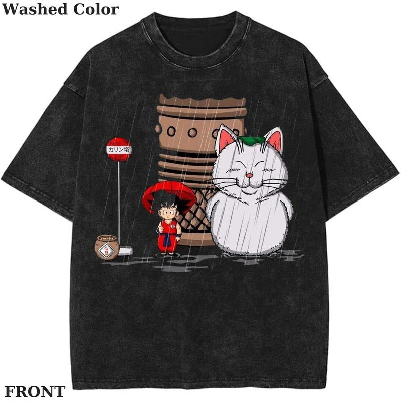 Son Goku My Neighbor Karin Graphic Shirt, Pokemon T-Shirt, Dragon Ball Shirt, Anime Funny Shirt, Vintage Tee Menswear Womenswear Streetwear Cotton