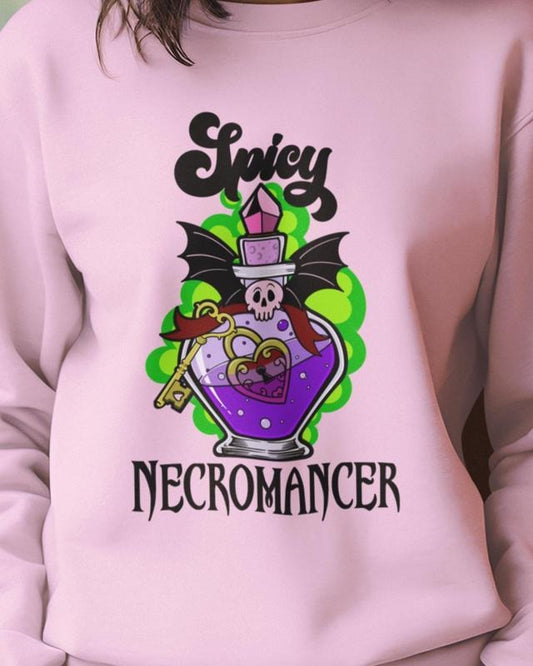 Spicy Necromancer Sweatshirt, Wicked Games Lover Gift, Phantasma Lover Hoodie, Dark Romance, Book Lover, Smut Lover Unisex Soft Comfort Crewneck Pullover Long Sleeves Graphic Fabric Sweater