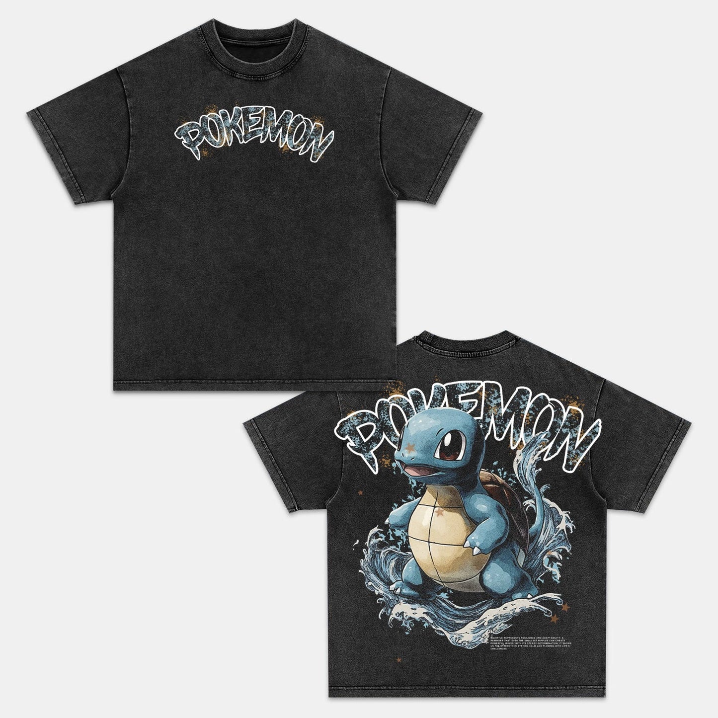 SQUIRTLE THE WATER SPLASH VINTAGE OVERSIZED TEEä¸¨POKÃ‰MON-[DS]