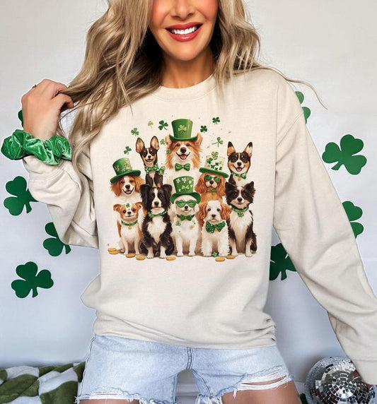 St Patrick's Day Dogs Irish Dog Shamrock Hat Dog Lucky Green Bow Tie Dogs Dog Lover St Patrick's Day