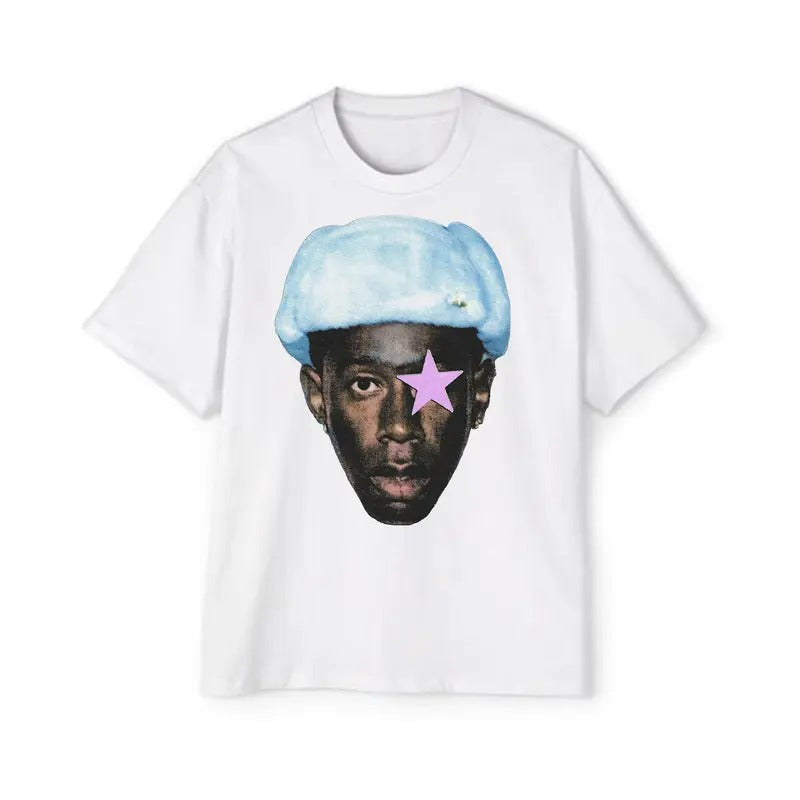 Stand Apart from the Crowd with Tylerrr Star Big Face Shirt's Striking Design