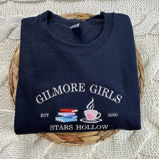 Stars Hallow Embroidered Sweatshirt - Stars Hollow Connecticut Sweatshirt - Fall Embroidered Sweatshirt