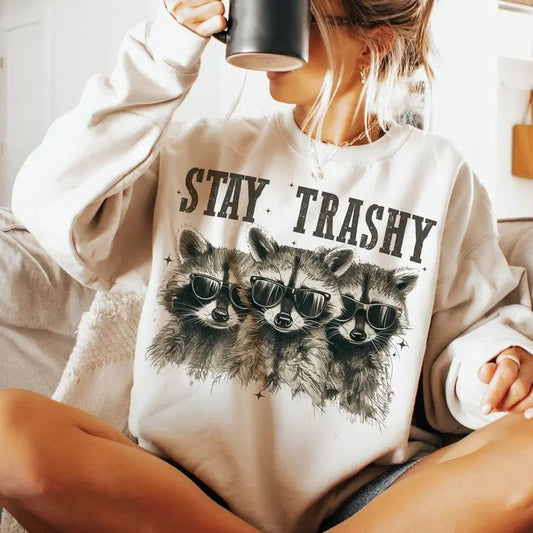 Stay Trashy Shirt, Funny Raccoon, Opossum Shirt, Retro, Skunk, Funny Animals, Animals Lover  T-shirt, sweater and Hoodie