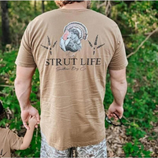 Strut Life Turkey Tracks Shirt, Men's Short Sleeve Tee, Hunting Graphic, Outdoorsman Apparel STVF6