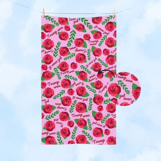 Subtle Trump Won Get Over It Hand Towel, Rose Kitchen Hand Towels, Dopamine Decor Citrus Decor Gift, Gifts For Republican, Trump Hand Towel