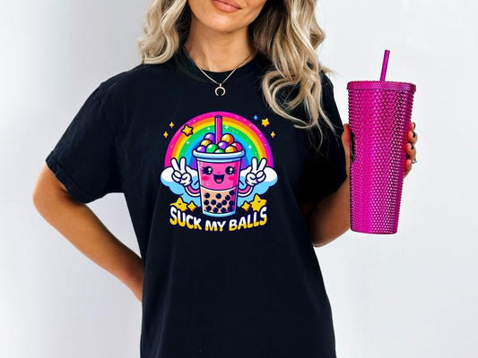 Suck My Balls Unisex Sizing Graphic T-Shirt for Women, Comfortable Sarcastic Shirt