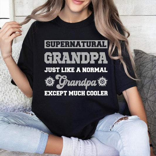 Supernatural Grandpa Shirt, Supernatural T Shirt, Fashion Cotton, Full Colors, Full Sizes, For Men, For Women Casual Smooth