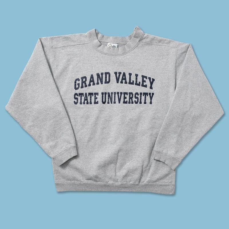 Sweater Grand Valley State University Vintage Ukuran Kecil - Cotton, Menswear Hoodie Sweatshirts