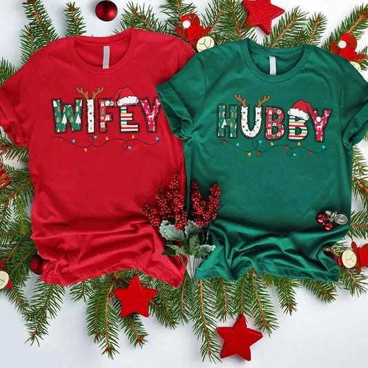 Christmas Wife And Husband Sweatshirt/T-Shirt, For Men, For Women - Unisex Style, 100% Cotton, Pullover unisex sweatshirt