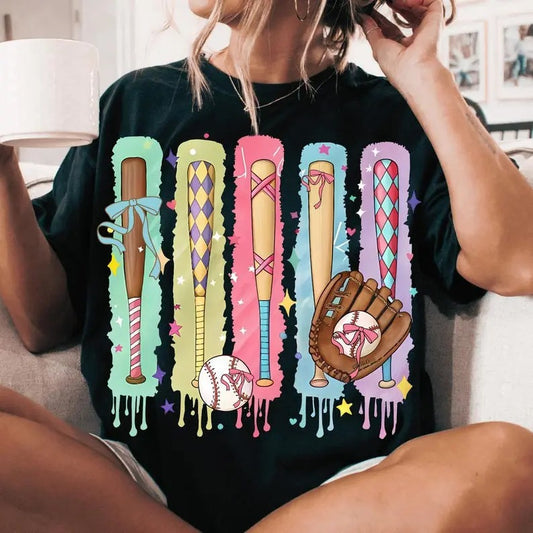 T-ball Girly T-shirt, T-ball Mama shirt,T-ball Shirt, T-ball Coquette, Game Day Baseball Bow Graphic Tee, T-ball girl mama coquetteT-shirt