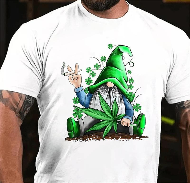 T-shirt Funny Gnome Pot Leaf 420   St Patrick's Day Classic T-shirt
