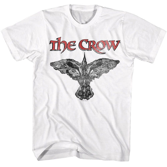 The Crow - Logo And Crow - American Classics - Solid White Adult Short Sleeve T-Shirt