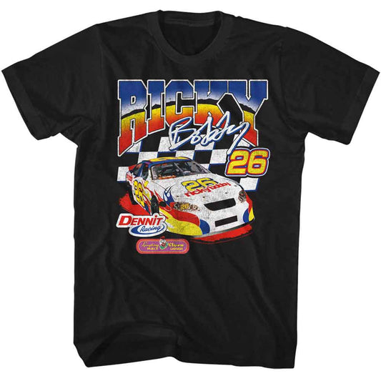 Talladega Nights - Sponsored 2 - American Classics - Solid Black Adult Short Sleeve T-Shirt