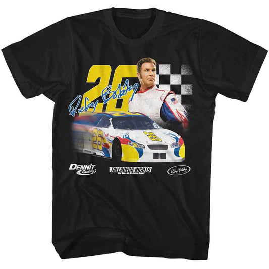 Talladega Nights - 26 With Signature - American Classics - Solid Black Adult Short Sleeve T-Shirt