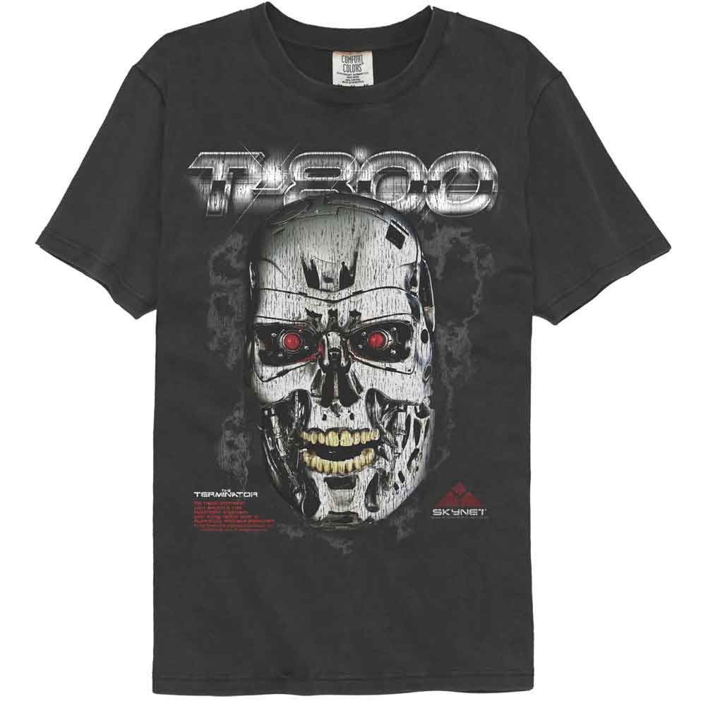 Terminator - T-800 Endo Skull - American Classics - Gray Solid Adult Short Sleeve Comfort Color T-Shirt
