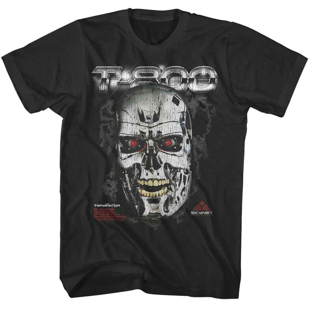 Terminator - T-800 Endo Skull - American Classics - Gray Front Print Adult Short Sleeve T-Shirt