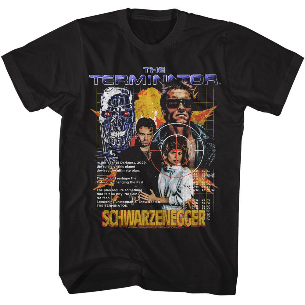 Terminator - Year Of Darkness - American Classics - Solid Black Adult Short Sleeve T-Shirt