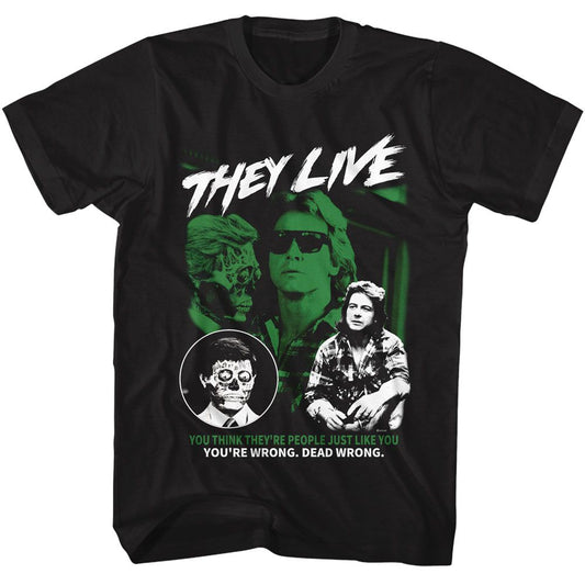 They Live - Dead Wrong - American Classics - Solid Black Adult Short Sleeve T-Shirt