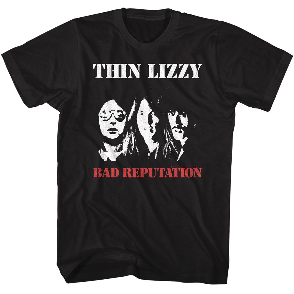 Thin Lizzy - Bad Reputation - American Classics - Solid Black Adult Short Sleeve T-Shirt