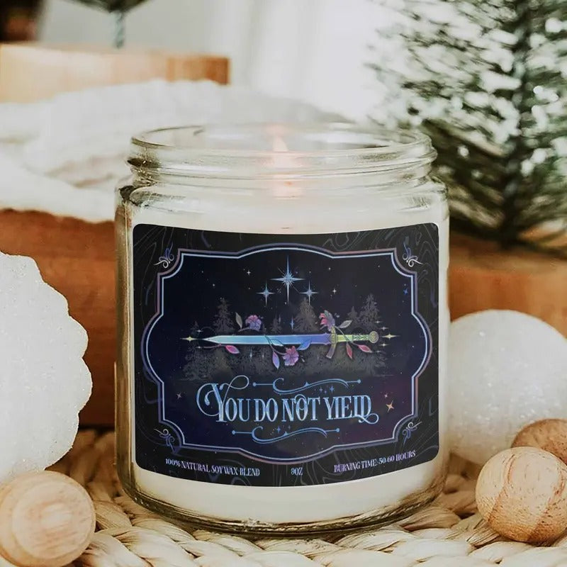 TOG Candle, You Do Not Yield Candle, Terrasen Candle, SJM Merch, Gift for Book Lover, Bookish Gift, Fantasy Reader Gift, Romance Reader Candle