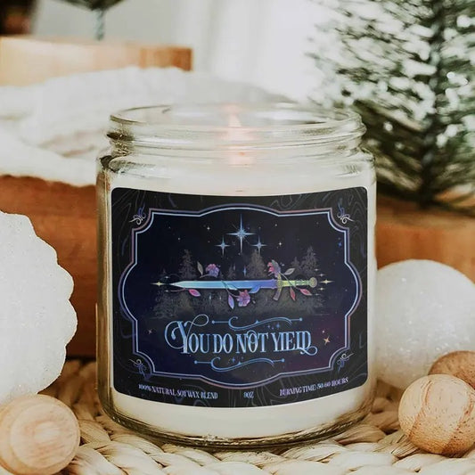 TOG Candle, You Do Not Yield Candle, Terrasen Candle, SJM Merch, Gift for Book Lover, Bookish Gift, Fantasy Reader Gift, Romance Reader Candle