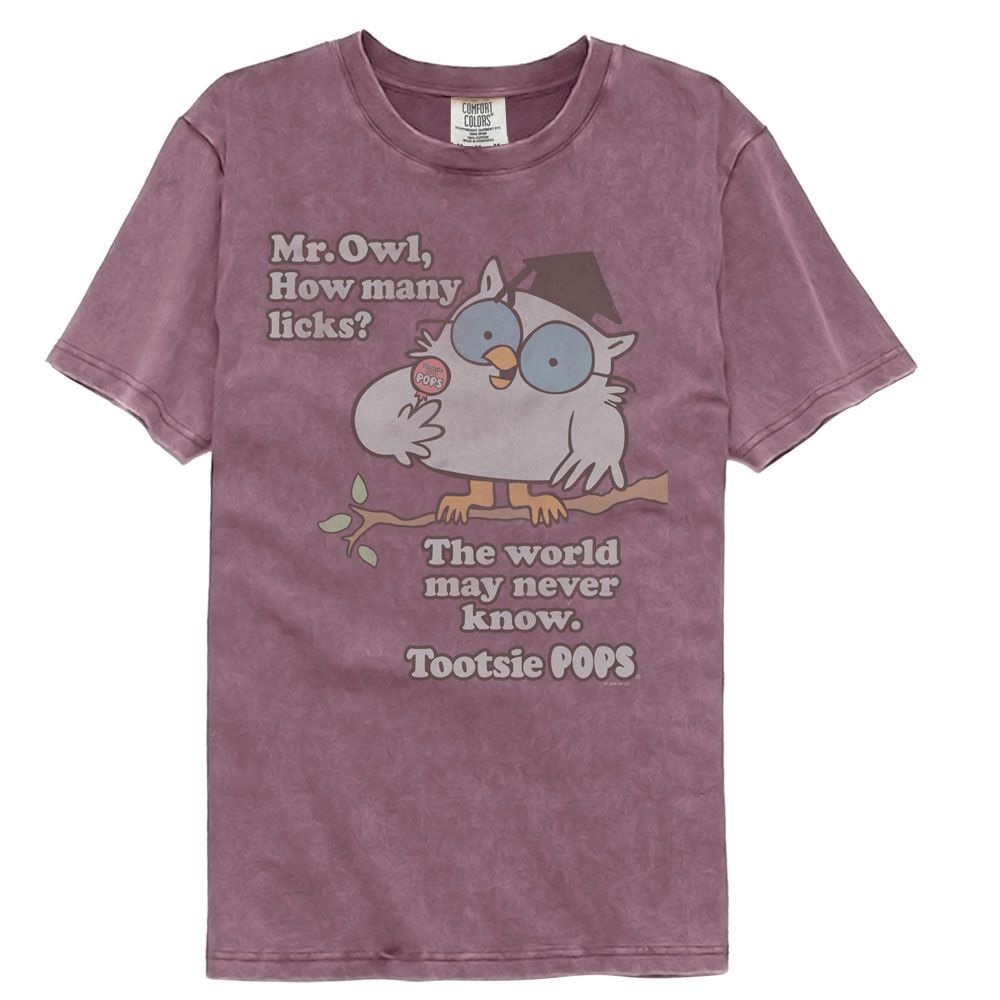 Tootsie Roll - Tootsie Pops How Many Licks - American Classics - Solid Purple Adult Short Sleeve Comfort Color T-Shirt