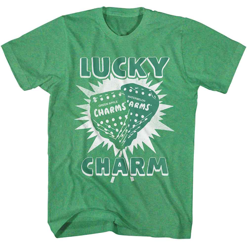 Tootsie Roll - Lucky Charm - American Classics - Heather Green Adult Short Sleeve T-Shirt