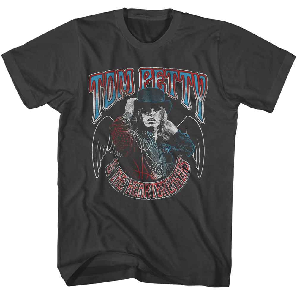 Tom Petty - Americana Wings - American Classics - Solid Gray Adult Short Sleeve T-Shirt