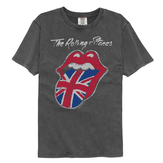 Rolling Stones - Painted Uk Tongue - American Classics - Front Print Pepper Solid Adult Short Sleeve Comfort Color T-Shirt