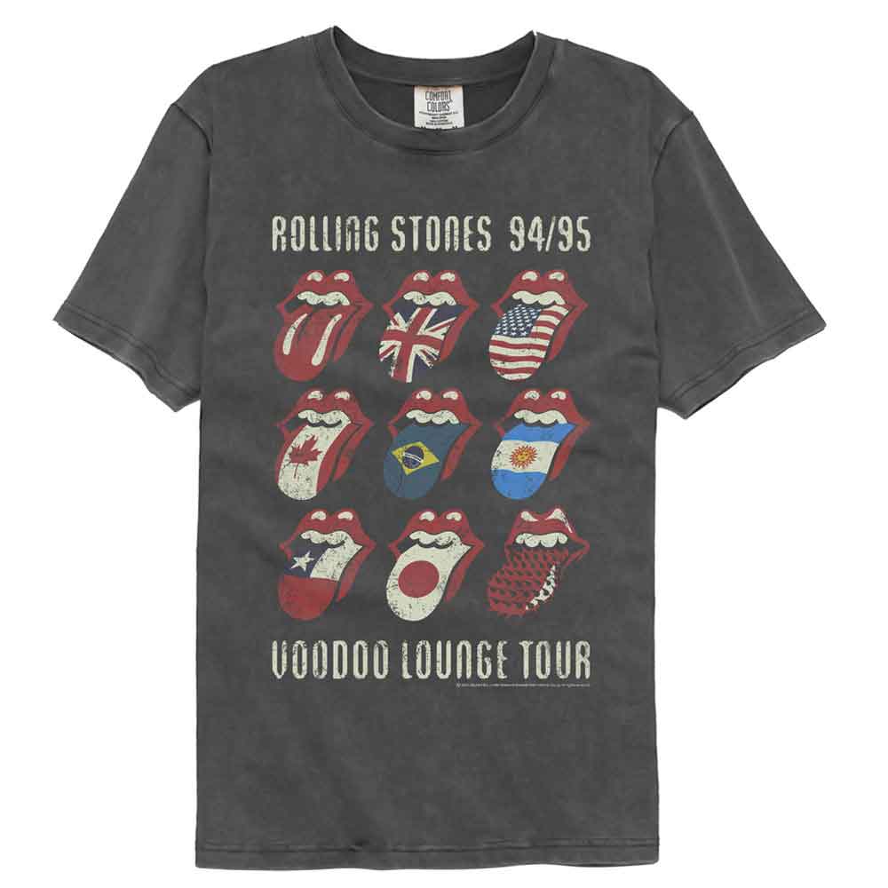 Rolling Stones - Voodoo Tongues - American Classics - Gray Solid Adult Short Sleeve Comfort Color T-Shirt