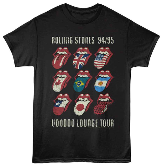 Rolling Stones - Voodoo Tongues - American Classics - Black Front Print Adult Short Sleeve T-Shirt
