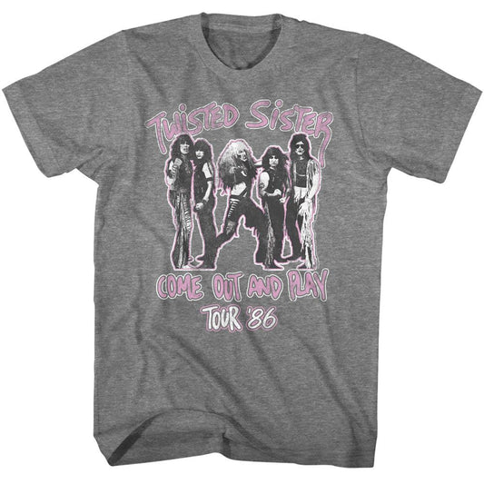 Twisted Sister - Come Out And Play - American Classics - Heather Gray Adult Short Sleeve T-Shirt