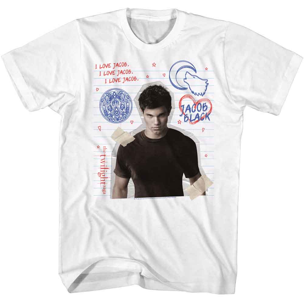 Twilight - Jacob Doodles - American Classics - Solid White Adult Short Sleeve T-Shirt