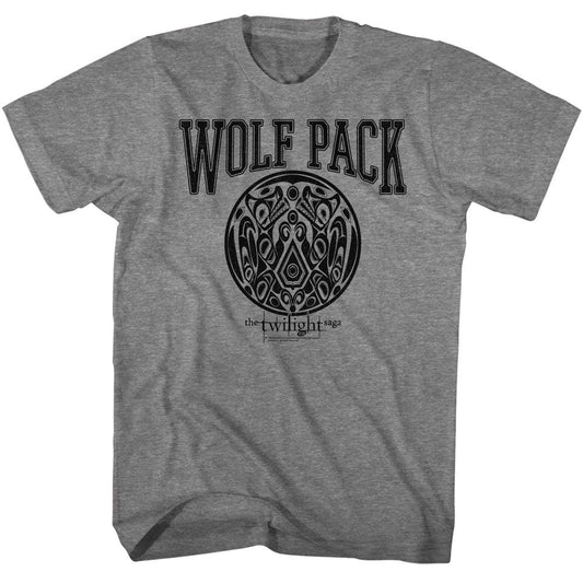 Twilight - Wolf Pack Varsity - American Classics - Solid Gray Adult Short Sleeve T-Shirt