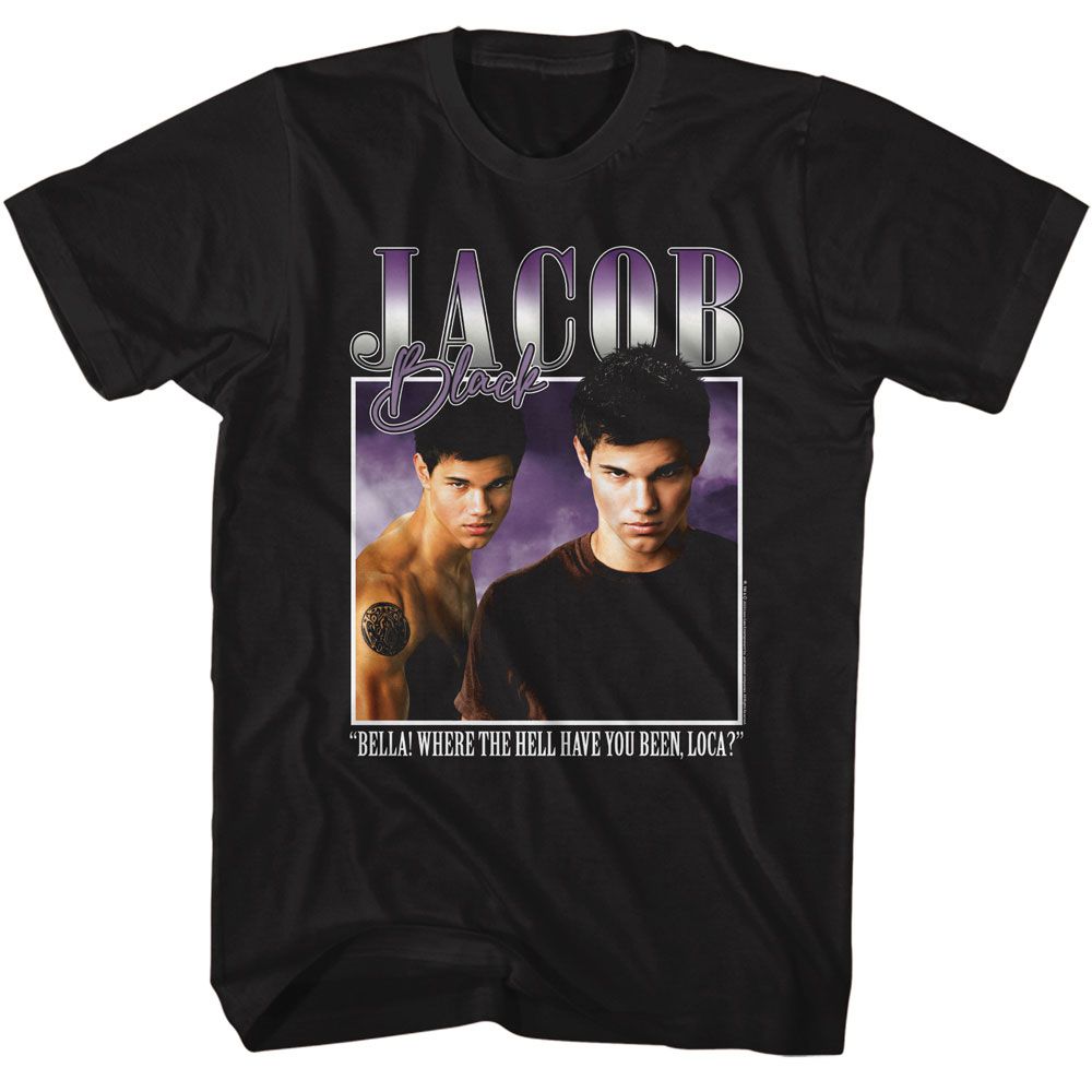 Twilight - Jacob 90s Style - American Classics - Solid Black Adult Short Sleeve T-Shirt