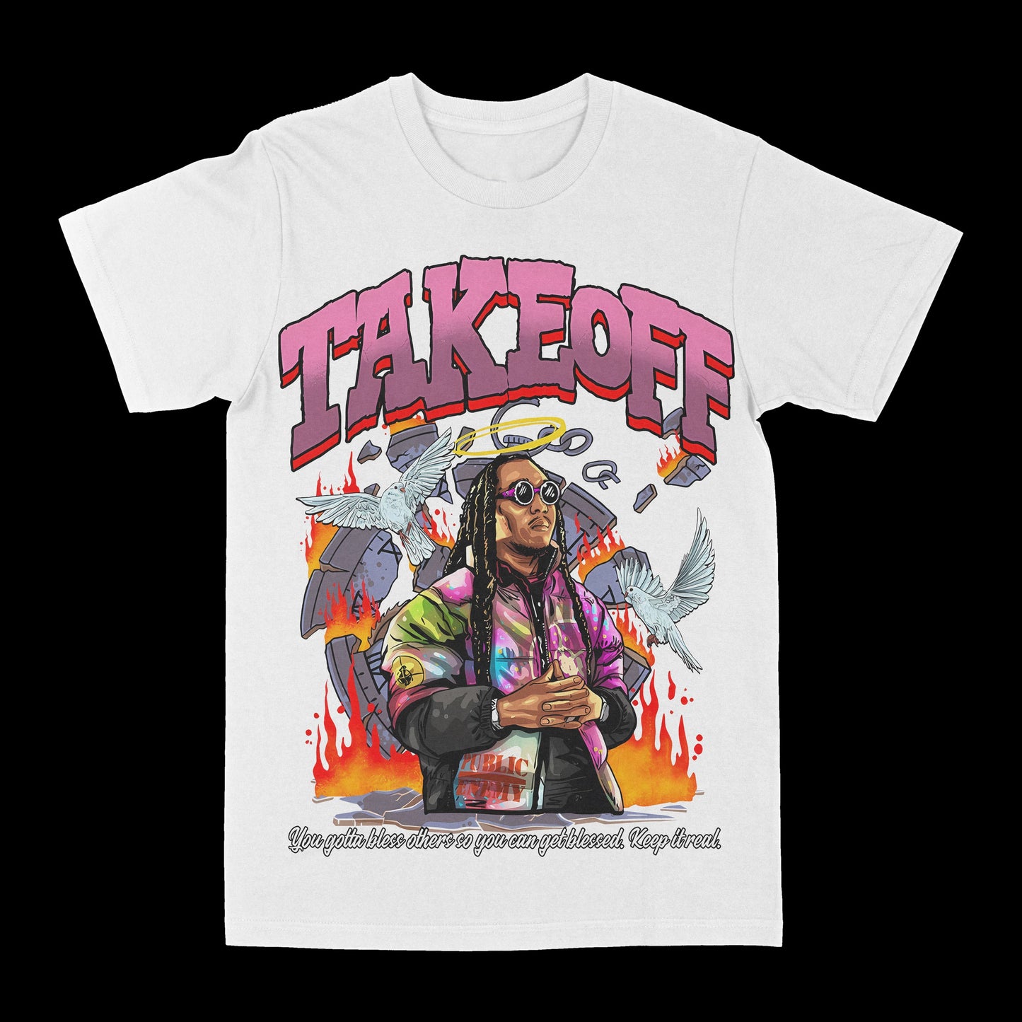 Takeoff "Keep It Real" Graphic Tee Style001