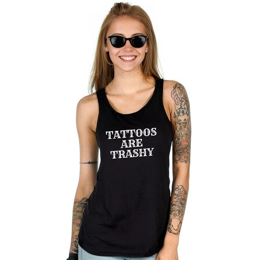 Tattoos Are Trashy Tank Top, Vintage Tattoos Are Therapy Women Muscle Tank, Retro Tattoos Are Trashy Workout Tank Top, Tatted Women Top, Tattoo Shirt, Funny Gift For Tattoo Lovers, Women's Tops, Casual Womenswear, Soft Cotton Fabric Relaxed Style