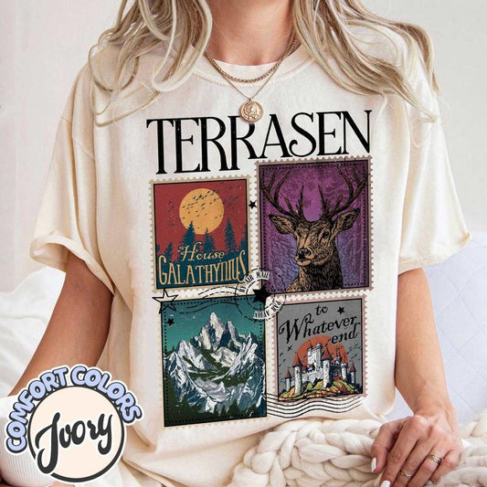 Terrasen To Whatever End Fireheart T-Shirt, Throne Of Glass Aelin Galathynius Shirt,rowan Whitethorn Thirteen Manon Blackbeak