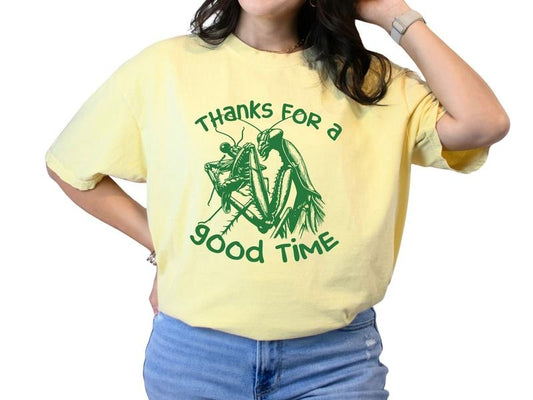 Thanks for A Good Time  T-Shirt, Sarcastive & Offensive Shirts for Women, Funny Shirts After A One Night Stand, Graphic Tees with Adult Humor