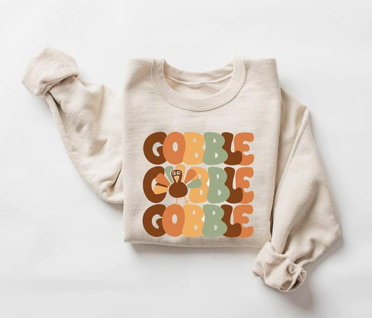 Thanksgiving Gobble Sweatshirt, Turkey Sweatshirt, Family Sweatshirt, Thanksgiving Shirt, Fall Sweatshirt, Women Thanksgiving Sweater, Thanksgiving Gifts, Fall Thanksgiving Shirt