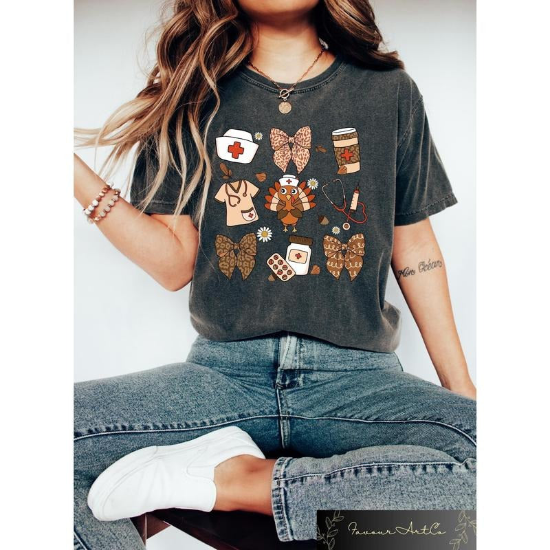 Thanksgiving Nurse Shirt, Nurse Thanksgiving Sweatshirt, Cute Funny Nurse Thanksgiving Shirt, RN CNA Emergency Department Medical Team Tee