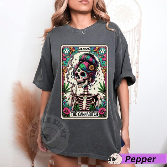 The Cannabitch Tarot Card Shirt Funny 420  Tshirt Colorful Witchy  Pot Smoker T-shirt Tarot Card Tshirt Spiritual 420 Tee